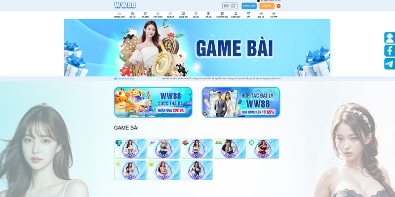 Game bài WW88 có không gian giải trí ấn tượng